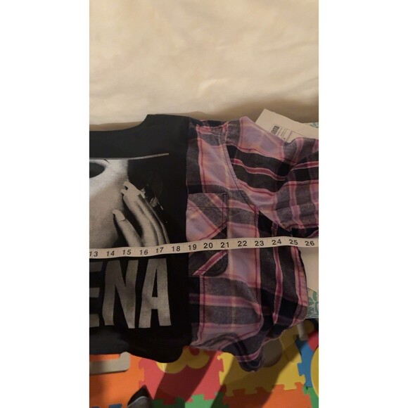 Reworked Upcycle Grunge Oversize Selena Flannel Sweater M/L - Picture 3 of 3